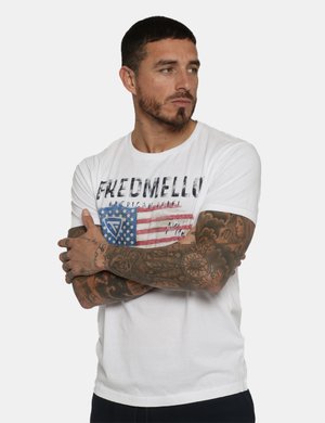 T-shirt uomo scontata - T-shirt Fred Mello bianco